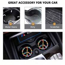 Lot de 2 dessous de verre pour voiture, élégants et durables, antidérapants et à séchage rapide
