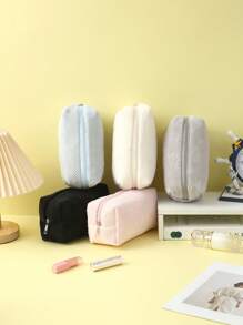 1pc Large Capacity Pencil Case - Simple Solid Color Personalized Design Pencil Case Spacious Well-Organized Pencil Case For Back , Back To School Gifts