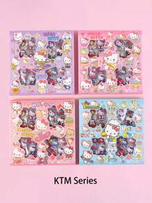 Sanrio 100 pezzi/scatola Adesivi per scrapbooking, adesivi divertenti per bambini per DIY e planner, materiali decorativi per adesivi, cancelleria carina, adatti per studenti, forniture scolastiche, ritorno a scuola