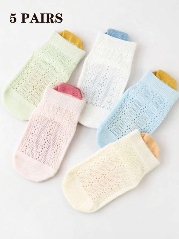 5 Pairs Baby Casual Comfortable Cartoon Mesh Non-Slip Floor Socks