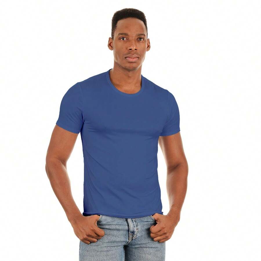 Playera para hombre basica de moda - Neblina azul - Ver 1