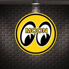 1 件直径 20 厘米的复古圆形金属牌匾 - 经典新月齿轮和鼠标设计 | 非常适合家庭、咖啡厅、办公室、酒吧装饰 | 锡盘墙壁艺术，复古风格适合各种场合，随机孔图案