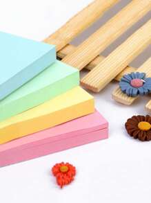 1pc Yellow/Green/Pink/Blue, Four-Color Sticky Notes Coloured Sticky Notes 2.99 X 3.97 Inch, Self-Adhesive Notes, Bright Sticky Notes, Colourful Rectangular Sticky Notes For Office, Home, School, Meeting