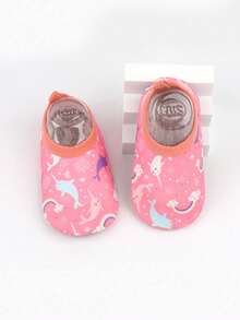 1pair Infant Girls' Floor Socks Shoes With Cartoon Pattern For Spring And Autumn, Anti-Slip Soft Bottom, Indoor Walking Socks - Hot Pink - View 6