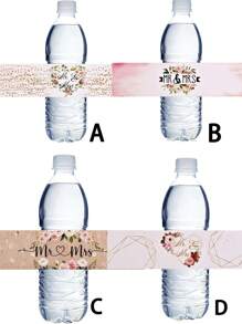 10pcs Mr & Mrs Water Bottle Stickers/Birdal Shower Bottle Wrappers/Wedding Party Bride To Be Water Labels Supplies