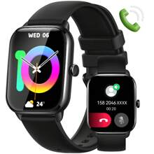 EIGIIS 1 Stück Unisex Smartwatch (Anrufe tätigen/annehmen), 1,9" HD voll berührungsempfindlicher quadratischer Bildschirm, robuste Sportuhr, kompatibel mit Android, 230 mAh wasserdichter Fitness-Tracker mit Schlafüberwachung und Schrittzähler