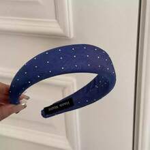 Faixa de cabeça larga de jeans com strass, acessório versátil de estilo coreano para atividades ao ar livre, acessório de cabelo inspirado em celebridades, faixa de cabelo, faixas de cabelo tipo arco