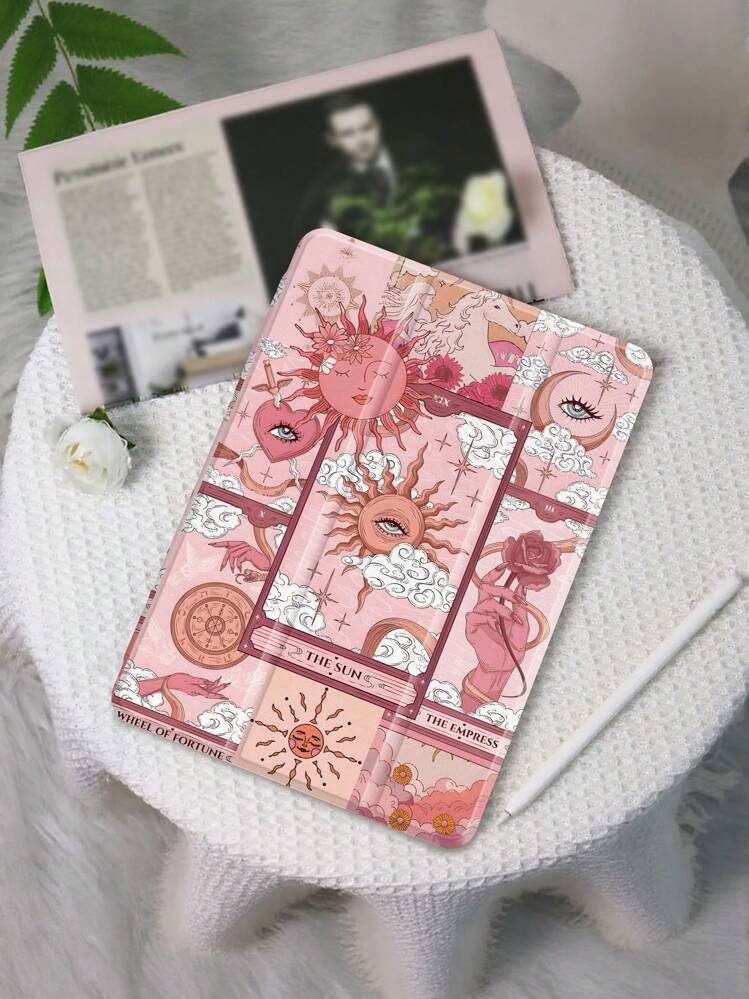 Tarot Card Patchwork Protective Case Compatible With IPad Air4/5 10.9", IPad 7/8/9/10.2", IPad 10th Gen, Kindle Paperwhite 12th Gen 2024, Kindle (11th Gen) 2022, Galaxy Tab S6 Lite 10.4", With Auto Sleep/Wake Function