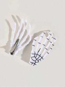 2pcs Skull Hand Hair Accessories, Gothic Style Dark Hair Clips, Niche Personalized Ghost Claw Hair Clips, Broken Hair Clips, Skull Hair Clips, Rose Hair Accessories, Personalized Hair Accessories Back To School