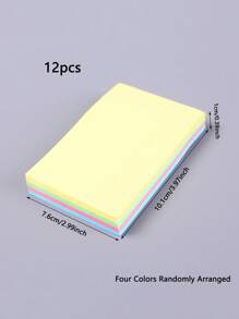 1pc Yellow/Green/Pink/Blue, Four-Color Sticky Notes Coloured Sticky Notes 2.99 X 3.97 Inch, Self-Adhesive Notes, Bright Sticky Notes, Colourful Rectangular Sticky Notes For Office, Home, School, Meeting