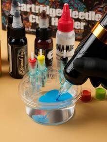 20个防漏纹身墨水清洗杯 - 透明塑料材质，易于混合稀释，适用于Tip-Top墨水盒清洁 - 专业级，无需电池