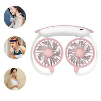 1pc Portable Neck Fan Hands Free, Rechargeable Personal Hand-Free Fan, Mini USB Wearable Neckband Sport Fan, 3 Speed Adjustable, 360 Degrees Free Rotation Perfect For Working, Traveling, Office, Reading For Summer And For Outdoor,Sport,Travel,Kitchen,Bedroom,School,Office,And For Woman,Man,Children,Adult Summer Cooling,Beach,Travel