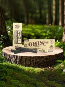 Brown Box Set Of Pre-Rolled Cones + Funnels And Storage Tubes, Ultra-Thin Slow-Burning Pointed-End Rolling Papers, Portable Cone-Shaped Rolling Papers, Romantic Gifts, Party Gifts, Gifts For Friends, Outdoor Supplies, Pre-Rolled Filter-Tipped Paper Accessories, Easy To Carry.
