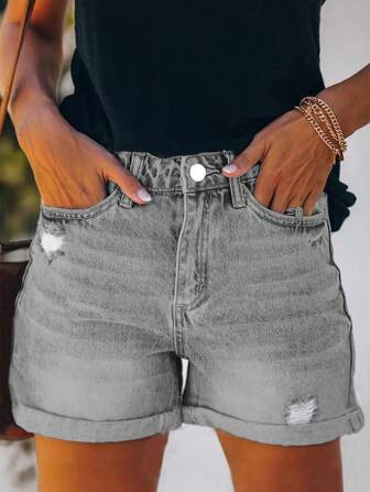 กางเกงยีนส์ผู้หญิงสีพื้นแบบโดนน้ำซัด สไตล์ลูสแคชชวล หลวมง่ายๆ สำหรับวันหยุดสไตล์อเมริกันข้ามพรมแดนแบบใหม่ในช่วงฤดูร้อน