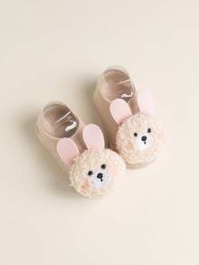 1 Pair Or 2 Pairs Anti-Slip Soft Bottom Baby Socks, New Cute Round Face Bunny Ear Pink Design, Soft & Comfortable For Toddlers, Adorable House Socks Suitable For All Seasons - Multicolor - View 16