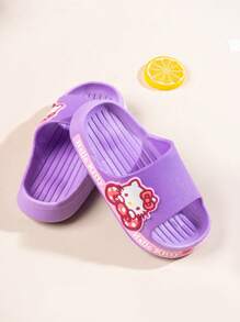Sanrio A Pair Of Real Sanrio Hello Kitty Children's Slippers, Cartoon Four Season Slippers, Bathroom Non Slip Home Suitable For Girls KT Cat Slippers, Non Slip Breathable Ultra Light Cool Slippers, Suitable For Outdoor Beach Vacations And Water Wear ﻿