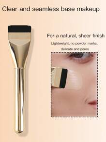 1pc New Ultra-Thin Straight Line Flat Top Foundation/Mask Brush, Makeup Artist Essential Tool, Invisible Seamless, Travel-Friendly