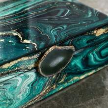 2pcs Set Luxury Natural Stone Glass Jewelry Storage Box - Green Two Piece Set - View 2