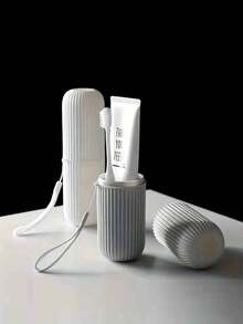 1pc Portable Travel Toothbrush Case With Toothpaste Holder - Compact, Hygienic, Durable - Perfect For Camping And Traveling, Easy To Carry Travel Must Have The Design - Multicolor - View 3