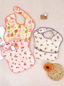 3 Packs Waterproof Baby Bibs For Eating - Lightweight Toddler Feeding Bibs With Large Food Catcher, Mess Proof, Baby Eating Essentials, Easy To Put On & Clean