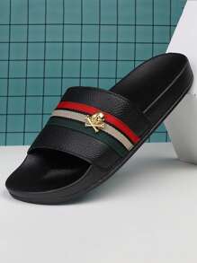 Sandalias de hombre para exteriores, chanclas de verano de EVA, zapatos de playa, chanclas para interiores y exteriores, pantuflas deportivas de moda en negro