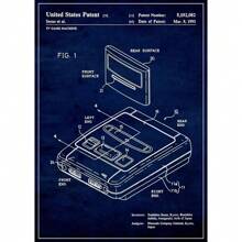 1 peça/3 peças pôsteres de artes de parede, projeto de controle de jogo vintage, patente, pôster de jogo legal, pintura em tela, arte de parede, adequada para sala de estar, decoração de sala de jogos familiar, sem moldura/emoldurada