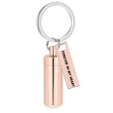 Cylinder Cremation Key Chain Pendant For Human/Pet Ashes Urn Key Chain Memorial Ashes Jewelry Gift- Forever In My Heart