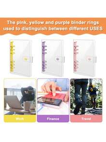 A6 PVC Budget Binder Notebook Cash Envelope System Set, With Zipper Wallet Budget Deposit Bill Organizer - Multicolor - View 6