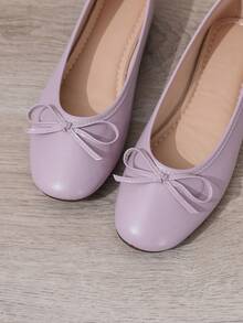 Fashionable Versatile Cute Bowknot Soft Bottom Flats, 2025 - Purple - View 8