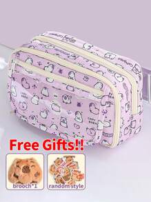 1 Peça Estojo de Lápis Grande de Estilo Novo 2025 com Capacidade, Bolsa de Papelaria Transparente com Tampa Flip Multi-Camadas, Pode Ser Usado para Armazenar Canetas, Borrachas, Réguas e Outras Papelarias, Bolsa de Papelaria à Prova de Poeira e Sujeira para Escrivaninha Escolar, Bolsa de Armazenamento de Cosméticos Multifuncional para Dormitório. Somente os acessórios mostrados abaixo da imagem principal estão incluídos. Volta às Aulas, Materiais Escolares, Estojo de Lápis, Mochila Escolar