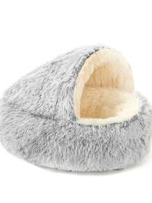 Pet Dog Cat Bed Round Plush Kitten Warm Sleeping Nest Bed Cat Cave House