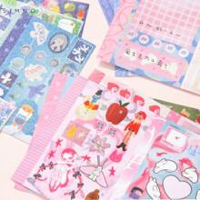 Xinmo Shuangpin M5 Sticker Book, New Highly Attractive Cute Cartoon Ins Style Notebook Decoration Material Sticker Book, Can Write Sticky Notes, Suitable For Girls DIY Graffiti Painting Educational Toy Sticker Book, School Supplies,Back To School