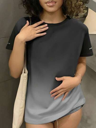 Women's Ice Silk Short Sleeve T-Shirt, Lightweight Fabric, Outdoor, & Versatile Casual Sports Wear Top, Summer