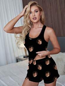 Personalized Women Pajama Set, Custom Pet/Character/Portrait Printed, Holiday/Bestie Gift, Dawg, Colorful, Cute, Adorable, Contracted, Funny, Custom, Unique, Customized, Personalized, Ideal Gifts For Him, Ideal Gifts For Her, Boyfriend, Girlfriend, Family, Friends, Her