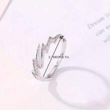 1 pieza Anillo abierto de aleación con diseño de relámpago, anillo de dedo exquisito para hombres, joyería versátil - Moda - Ver 5