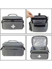 1 pièce Trousse de premiers soins très demandée, sac de rangement multifonction, sac de rangement pour bouteilles de médicaments, boîte de premiers soins portable, kit d'outils médicaux portatif, sac de transport pour médicaments