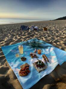 1 pieza Nuevo Impermeable y Antiarenoso Estera para Picnic/Toalla de Playa con Impresión Digital, Diseño de Moda y Fresco, Adecuado para Campamento al Aire Libre y Picnic - Multicolor - Ver 8