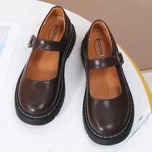 Mary Jane Shoes Women Mary Janes For Women Flats Oxford Round Toe Non-Slip Casual Shoes Comfortable Dress Shoes Cute School Shoes For Teen Girls Womens Ladies - 棕色 - 查看 6