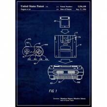 1 peça/3 peças pôsteres de artes de parede, projeto de controle de jogo vintage, patente, pôster de jogo legal, pintura em tela, arte de parede, adequada para sala de estar, decoração de sala de jogos familiar, sem moldura/emoldurada
