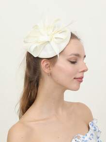 1pc Women's Exaggerate Straw Fascinators Headband Hat Clip Wedding Hair Accessories Flower Artificial Feathers Fascinator Hat Kentucky Derby Hat Hairband For Cocktail Tea Party Hat Mini Hats Tiny Hats Mini Top Hat Mini Cap, Gifts, Classy, Festival Outfits, Rave Accessories