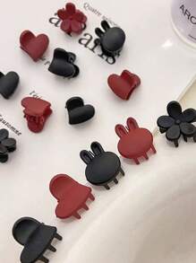 10 Pcs Random Flower, Rabbit, Heart Shape Mini Princess Side Bang Hair Clips, Hair Accessories Summer Hair Claws Claw Clips Hair Jaw Clip Hair Clamps Hair Clutch Hair Catcher Clip