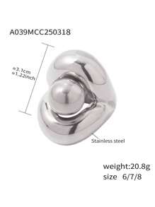 1pc Stainless Steel Mushroom Dome Ring, 18k Gold Plated, Non-Fading, Exaggerated Design Suitable For Finger Wear, Women Everyday/Party, Great Gift For Friends