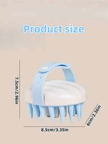 1pc New Silicone Hair Washing Brush, Scalp Massage Shampoo Brush, Oval Shaped Silicone Hair Brush With Massage Beads And Wrist Strap, Solid Color, Hair Styling, Hair Stuff ,Hair Accessories - Multicolor - View 7