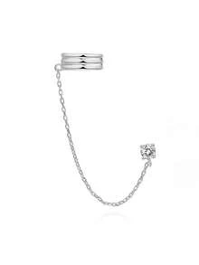 1 件流苏链方晶锆石耳夹式耳钉女士礼物软骨夹式耳环 - 鏈條耳夾 - 查看 15