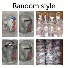 1/2/4/6/8 Pcs Random Cartoon Bear, Art Keychain, DIY Keychain Material Kit, Suitable For Party Gifts, Theme Party Graffiti DIY Materials (Random Box, Color, Style)