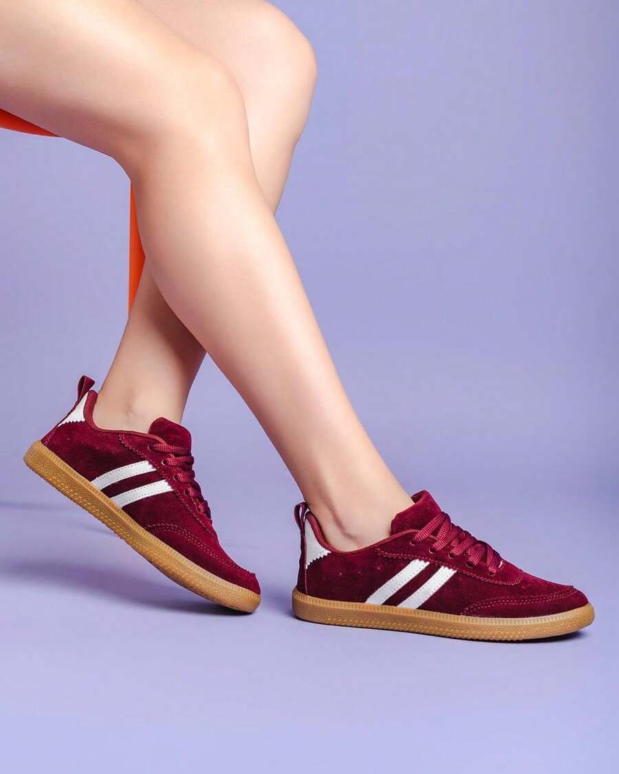KaUZZE Women's Tennis Shoes Straight Fit Academis - 酒紅色 - 查看 1