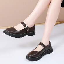 Mary Jane Shoes Women Mary Janes For Women Flats Oxford Round Toe Non-Slip Casual Shoes Comfortable Dress Shoes Cute School Shoes For Teen Girls Womens Ladies - 棕色 - 查看 8