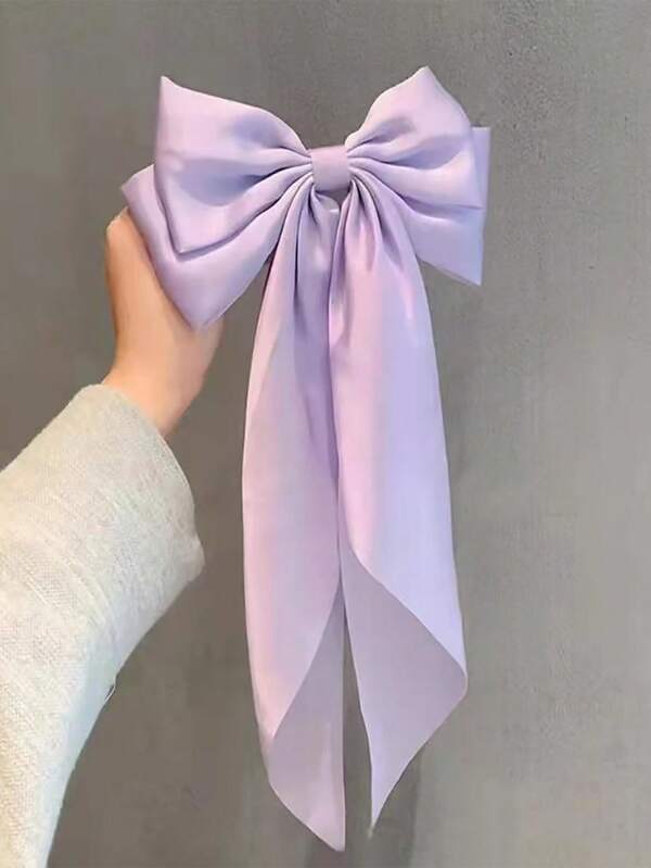 1 pezzo Fermaglio per capelli a fiocco lungo, fermaglio per coda di cavallo con decorazione in tessuto versatile per donne