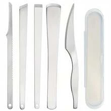 4 件/5 件不锈钢嵌甲工具套装，修脚护理套装，用于去除硬皮老茧，修脚刀套装，嵌甲去除套装，修脚老茧剃须刀工具，专业脚刮刀 - 彩色 - 查看 17