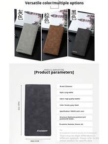 1PC Men's Wallet Long Ultra-Thin Youth Multi-Card Casual Wallet Card Bag New Student Integrated Retro Wallet Personalized Text Pattern Customization For Men Wallet Purse Wallet Long Wallet Mini Wallet - Multicolor - View 2